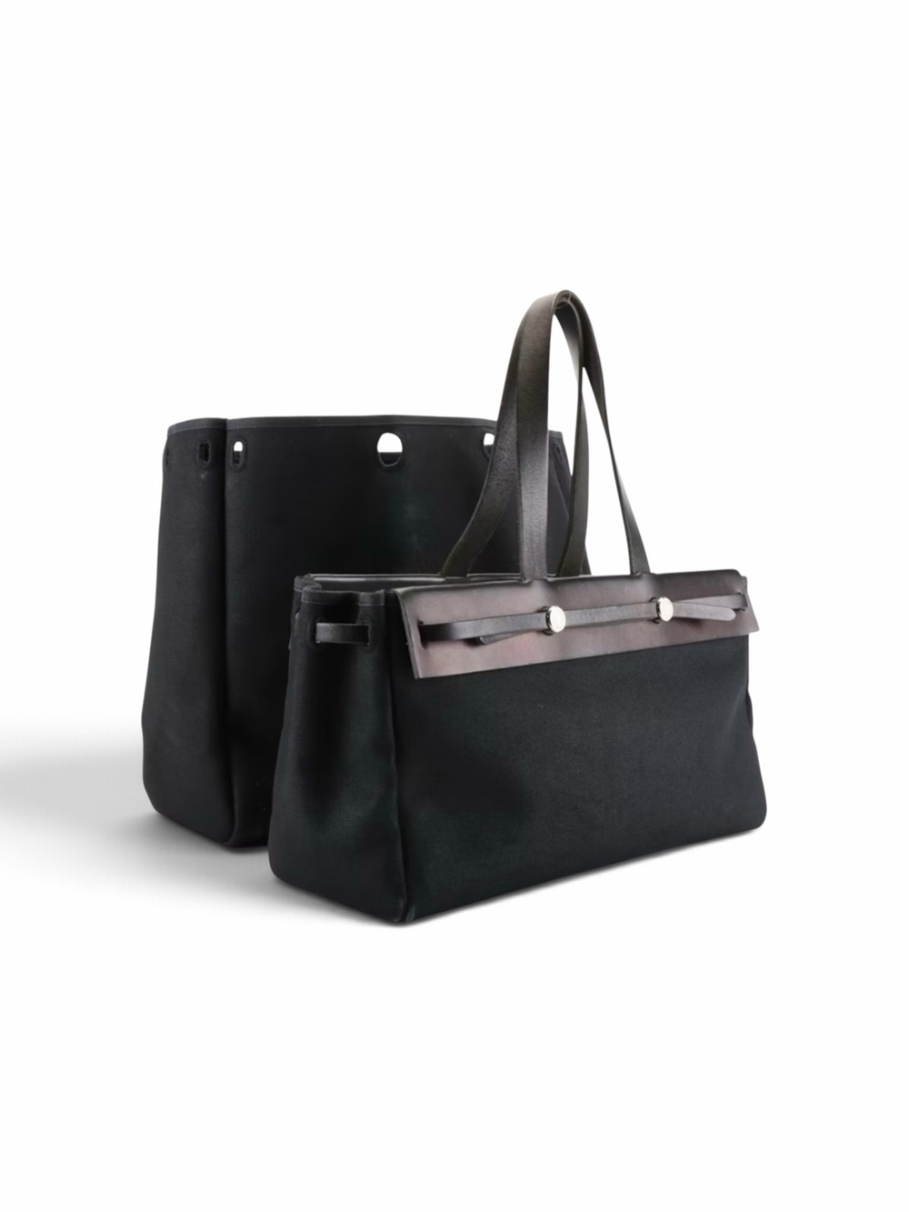 Hermès Toile Herbag Cabas MM in Two Sizes
